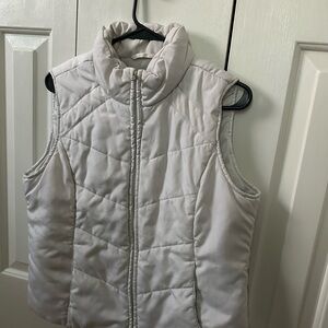 Women's White Quilted Vest